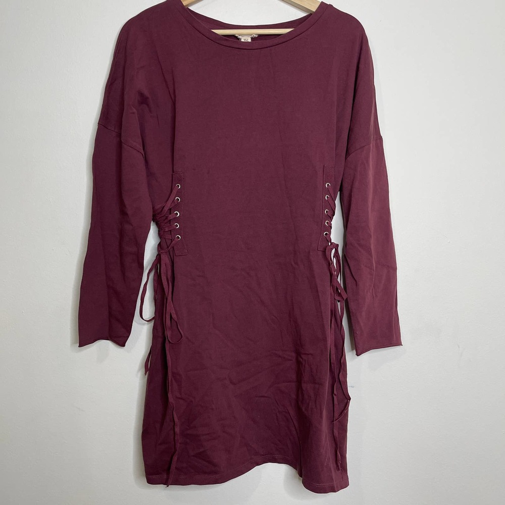 Silence + Noise Cinched Waist Long Sleeve Dress M